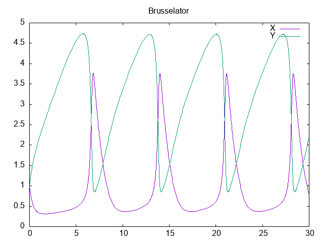 Simulation of the Brusselator